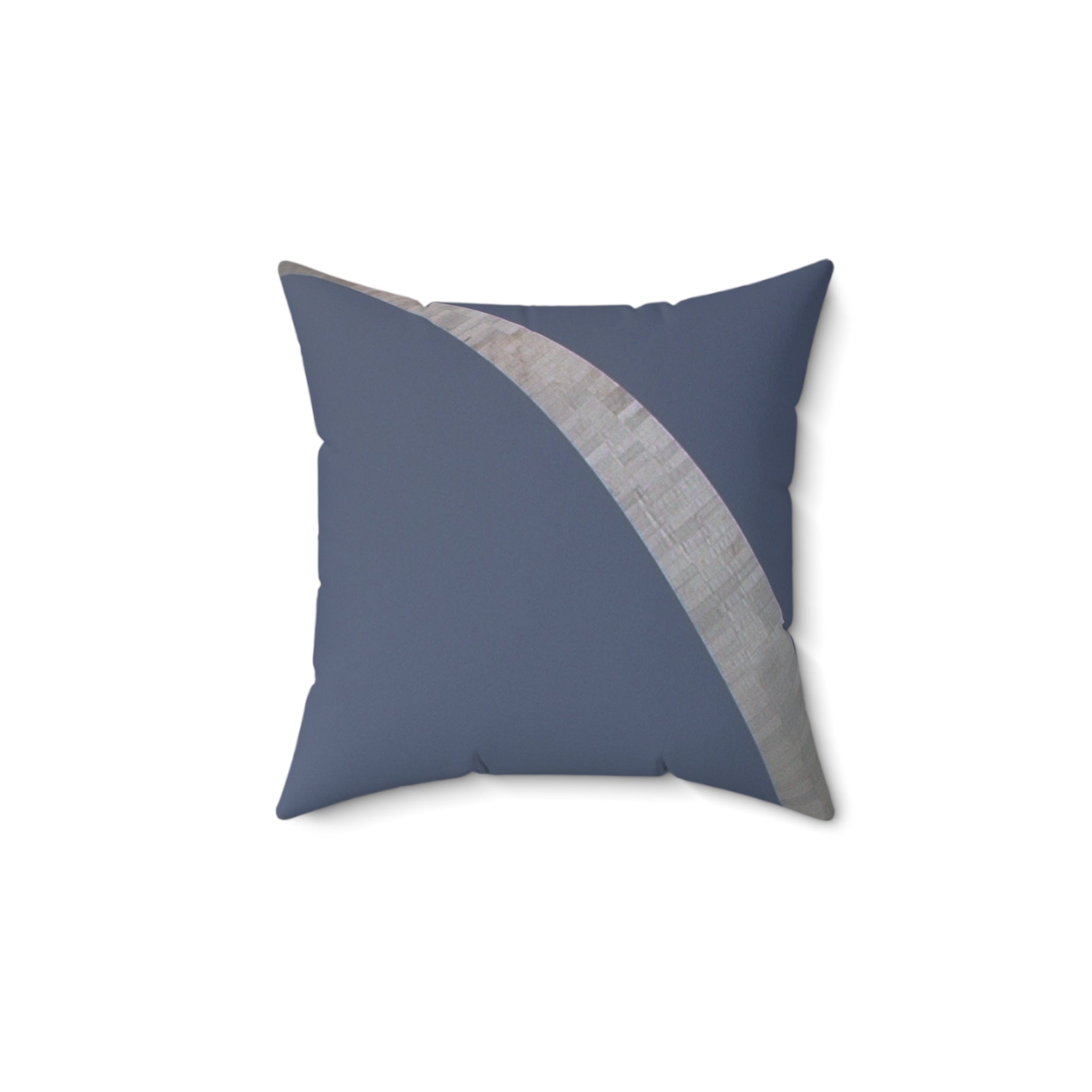 Modern Minimalist Blue Spun Polyester Square Pillow with Abstract Design